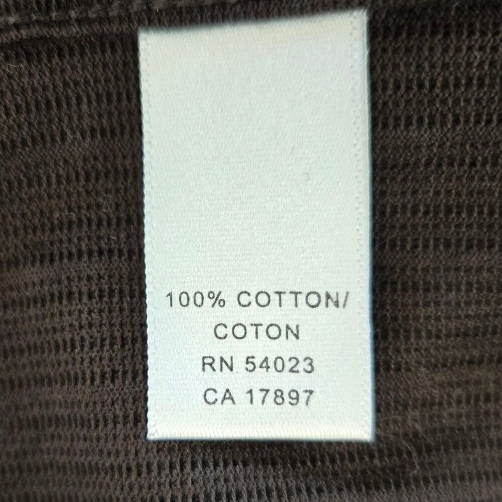 Lauren Ralph Lauren Button-Up Shirt Mens Ribbed Textured Brown Striped Size XL - Picture 9 of 10
